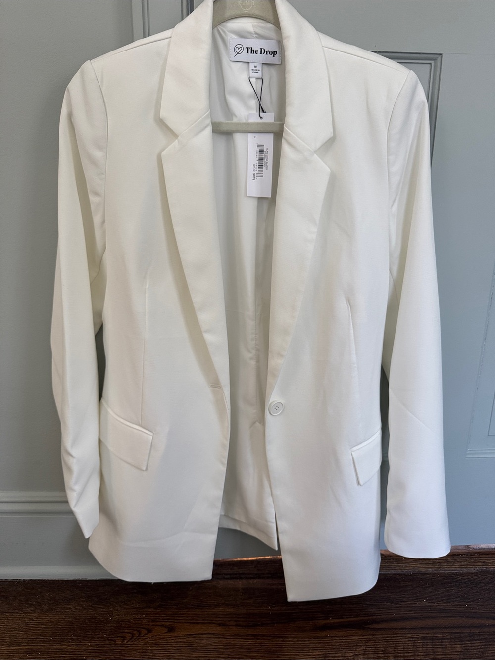 The Drop Women's Cream Single-Button Blazer